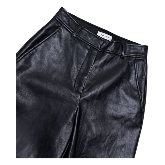 BABATON Aritzia Faux Vegan Leather Ankle Capri Business Casual Pants Womens 2 - Picture 2 of 6